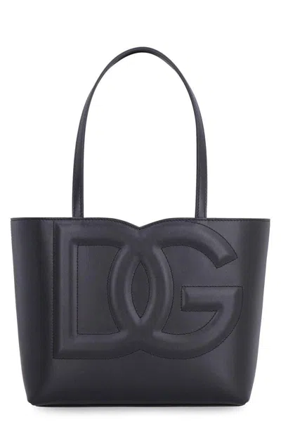 Dolce & Gabbana Dg Logo Small Leather Shopper Bags