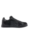 Dolce & Gabbana 'strobel Lace Overlay Round Toe Sneakers' In Black