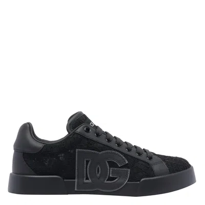 Dolce & Gabbana Dg Logo Sneakers In Black