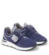 Dolce & Gabbana Logo-embroidered Suede And Mesh Low-top Trainers Blue In Blue