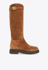 Dolce & Gabbana Round-head Boots In Brown
