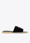 Dolce & Gabbana Pantoletten Aus Wildleder In Black