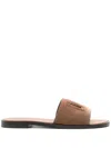 Dolce & Gabbana Women's 'dg Logo Suede Slides For Stylish In Brown