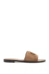 Dolce & Gabbana Women's 'dg Logo Suede Slides For Stylish In Nocciola (brown)