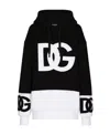 Dolce & Gabbana Dg Logo Colorblocked Hooded Sweatshirt In Black