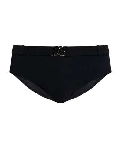 Dolce & Gabbana Dg-logo Swim Briefs In Black