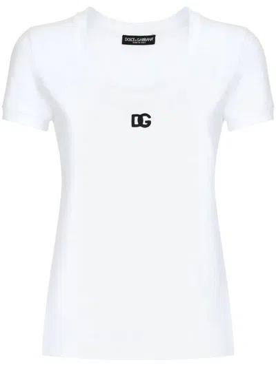 Dolce & Gabbana Dg Logo T-shirt Clothing In White