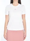 Dolce & Gabbana White T-shirt With Dg Logo On The Front Finished With Rhinestones In Weiss