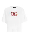 Dolce & Gabbana Short Sleeve Floral Logo T-shirt In Multi