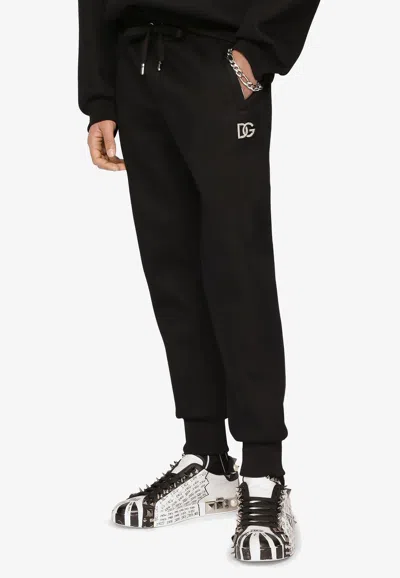 Dolce & Gabbana Dg Logo Track Pants In Black