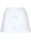 Dolce & Gabbana Jersey Shorts With Embossed Dg Logo In Weiss