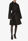 Dolce & Gabbana Dg Logo Trench Coat In Black