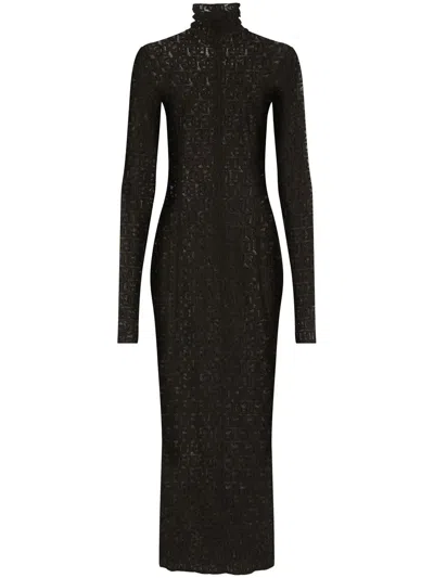 Dolce & Gabbana Gestricktes Kleid In Black