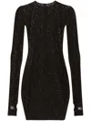 Dolce & Gabbana Dg-embroidered Minidress In Black