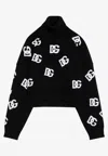 Dolce & Gabbana Intarsia-knit Logo Virgin Wool Jumper In Black