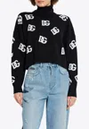 Dolce & Gabbana Intarsia-knit Logo Virgin Wool Jumper In Black