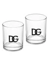 Dolce & Gabbana Dg Logo Water Glasses 2-piece Set In Transparent