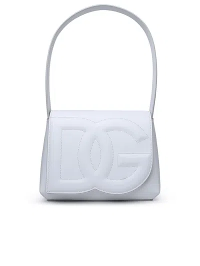 Dolce & Gabbana Logo-embossed Leather Shoulder Bag In White