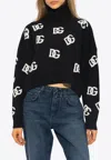 Dolce & Gabbana Intarsia-knit Logo Virgin Wool Jumper In Black