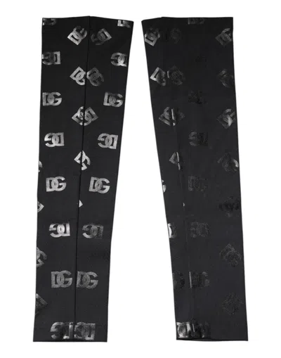 Dolce & Gabbana Dg Logo Wool-cashmere Gloves In Black