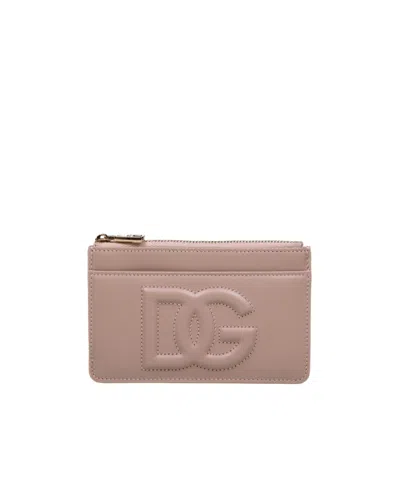 Dolce & Gabbana Dg Logo Zip Purse In Powder
