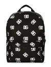Dolce & Gabbana All-over Logo Print Backpack In Black
