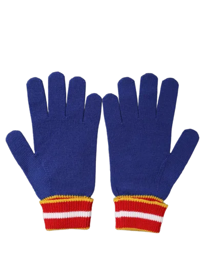 Dolce & Gabbana Dg Logo-embroidered Virgin Wool Gloves In Multi