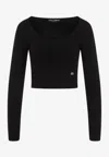 Dolce & Gabbana Dg Long-sleeved Top In Black