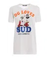 Dolce & Gabbana Elegant White Crew Neck Tee With Colorful Print In White