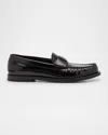 Dolce & Gabbana Dg Medallion Leather Classic Loafers In Nero