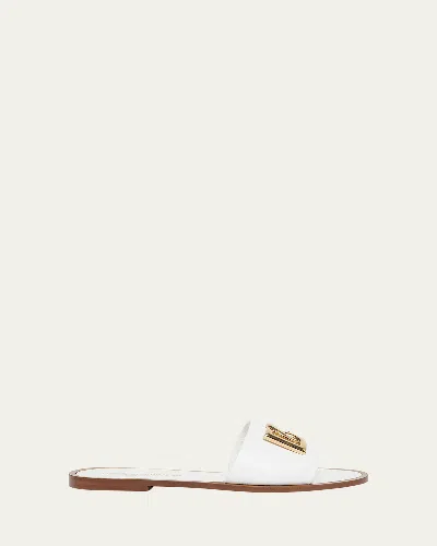 Dolce & Gabbana Dg Medallion Leather Flat Sandals