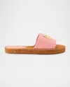 Dolce & Gabbana Dg Medallion Napa Espadrille Sandals In 80405 Pink