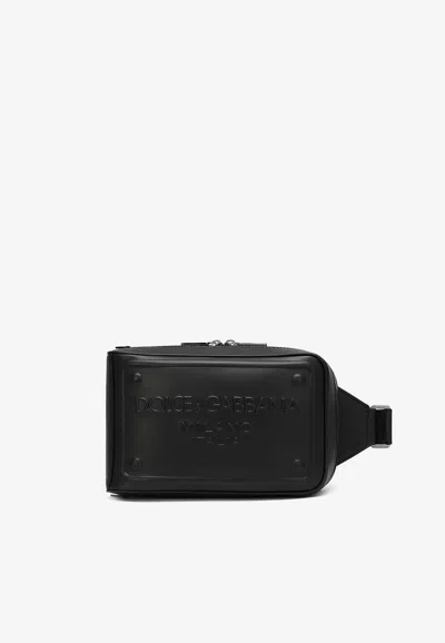 Dolce & Gabbana Dg Milano Calf Leather Belt Bag In Black