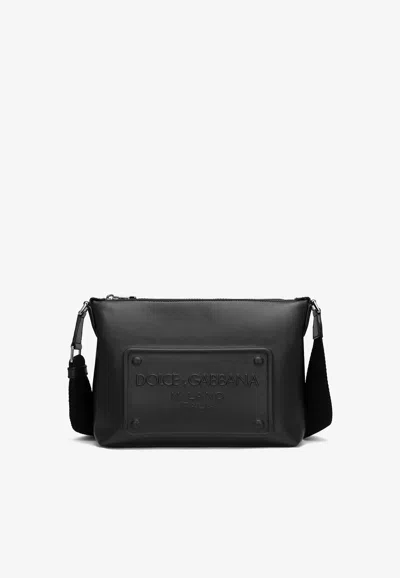 Dolce & Gabbana Dg Milano Calf Leather Crossbody Bag In Black
