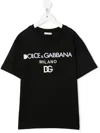 Dolce & Gabbana Black T-shirt For Kids With Logos In Schwarz