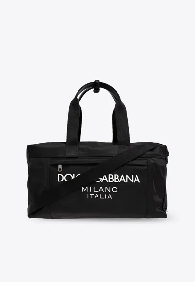 Dolce & Gabbana Dg Milano Logo Duffel Bag In Black