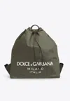 Dolce & Gabbana Dg Milano Logo Print Backpack In Green