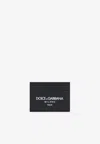 Dolce & Gabbana Dg Milano Print Leather Cardholder In Navy