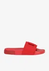 Dolce & Gabbana Dg Millenials Rubber Slides In Red
