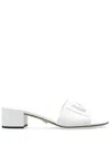 Dolce & Gabbana White Mules With Low Heel And Dg Millennials Detail In Smooth Leather Woman