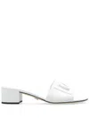 Dolce & Gabbana White Mules With Low Heel And Dg Millennials Detail In Smooth Leather Woman In White
