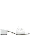 Dolce & Gabbana White Mules With Low Heel And Dg Millennials Detail In Smooth Leather Woman In White