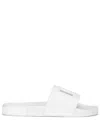 Dolce & Gabbana White Sandals With Tonal Logo Lettering On The Rear And Open Toe In Rubber Man