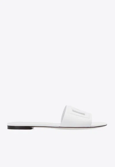 DOLCE & GABBANA DG MILLENNIALS FLAT SANDALS IN CALF LEATHER