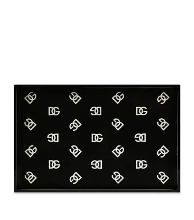 Dolce & Gabbana Dg Millennials Logo Serving Tray In Black
