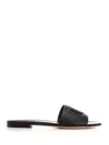 Dolce & Gabbana Women Dg Logo Leather Sandals In Black