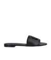 Dolce & Gabbana Black Flats With Cut-out Band And Dg Logo In Soft Rubber Woman In Black
