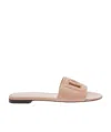 Dolce & Gabbana Piink Leather Millennials Flats In Nude