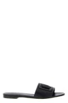 Dolce & Gabbana Black Logo Flats In Black