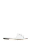 Dolce & Gabbana Dolce&gabbana Women Leather Slide With Dg Logo In White